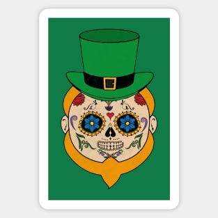 St Patrick Sugar Skull Sticker